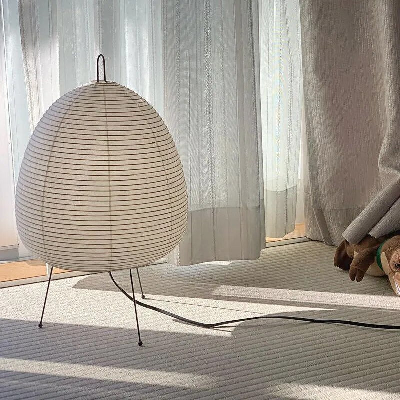Rice Paper Table Lamp – Japanese Zen Minimalist Light