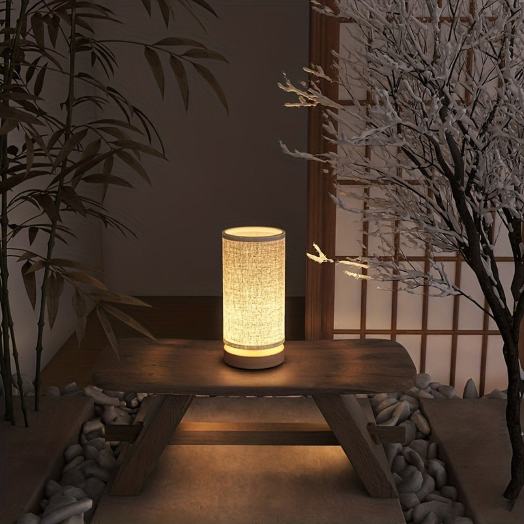 Wooden Table Lamp – USB Powered Bedside Light