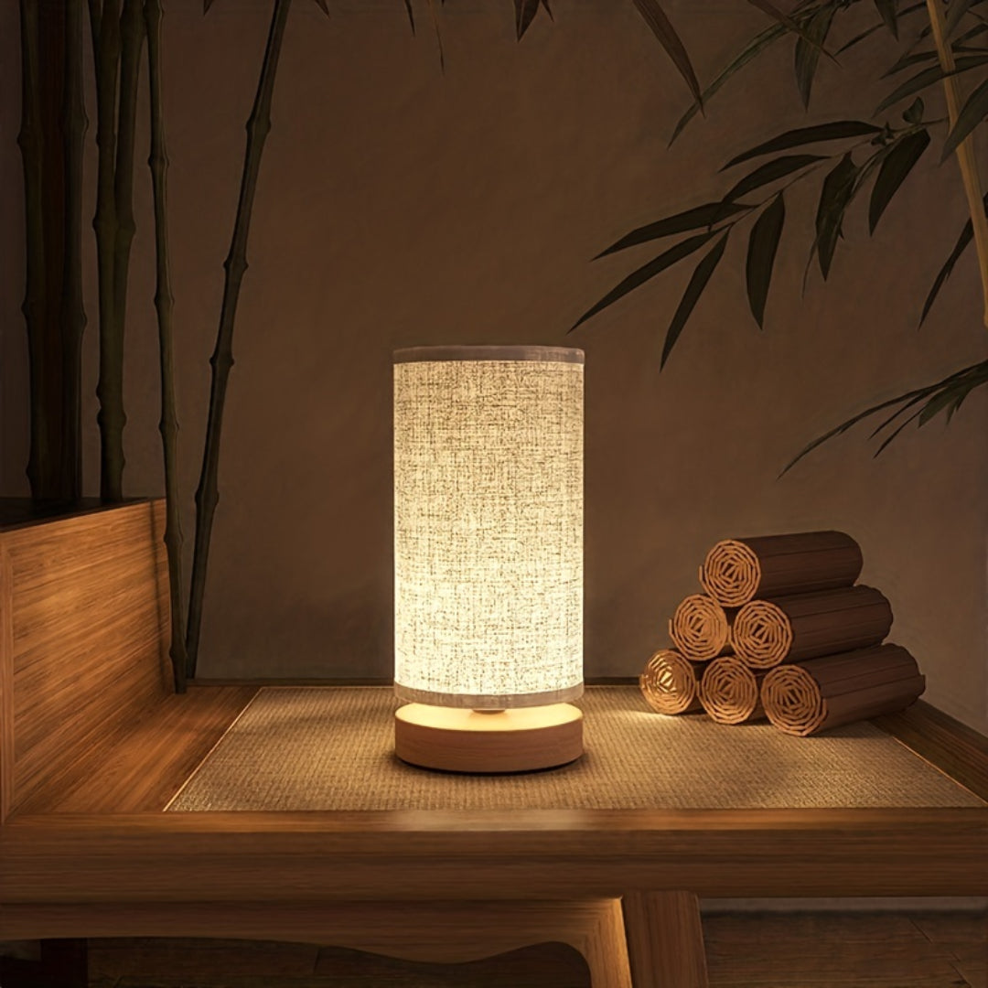 Wooden Table Lamp – USB Powered Bedside Light