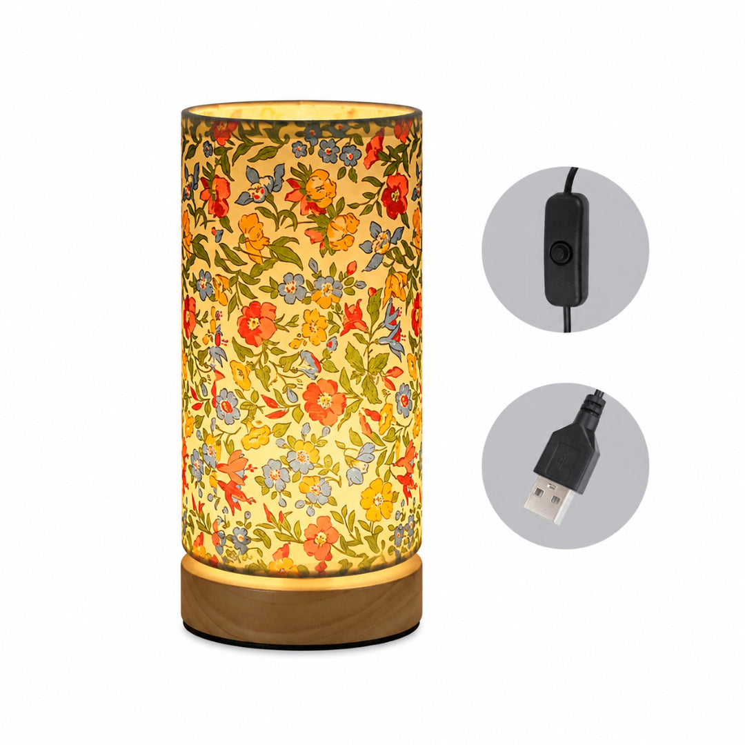 Wooden Table Lamp – USB Powered Bedside Light