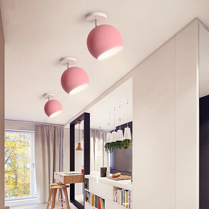 Macaron Ceiling Light – Round Aluminium Fixture