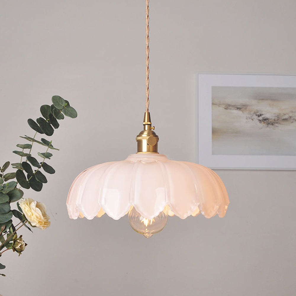 Flower Pendant Lamp – Coloured Glass Hanging Light