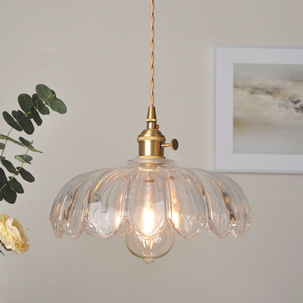 Flower Pendant Lamp – Coloured Glass Hanging Light