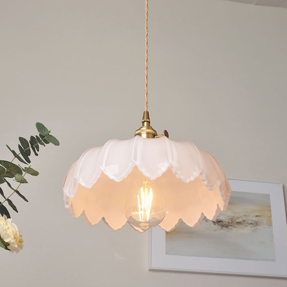 Flower Pendant Lamp – Coloured Glass Hanging Light