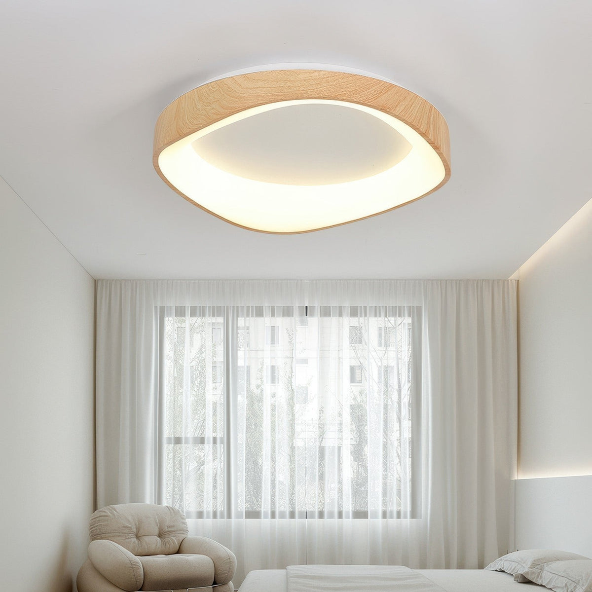Wood Grain Ceiling Light – Nordic Flush Mount