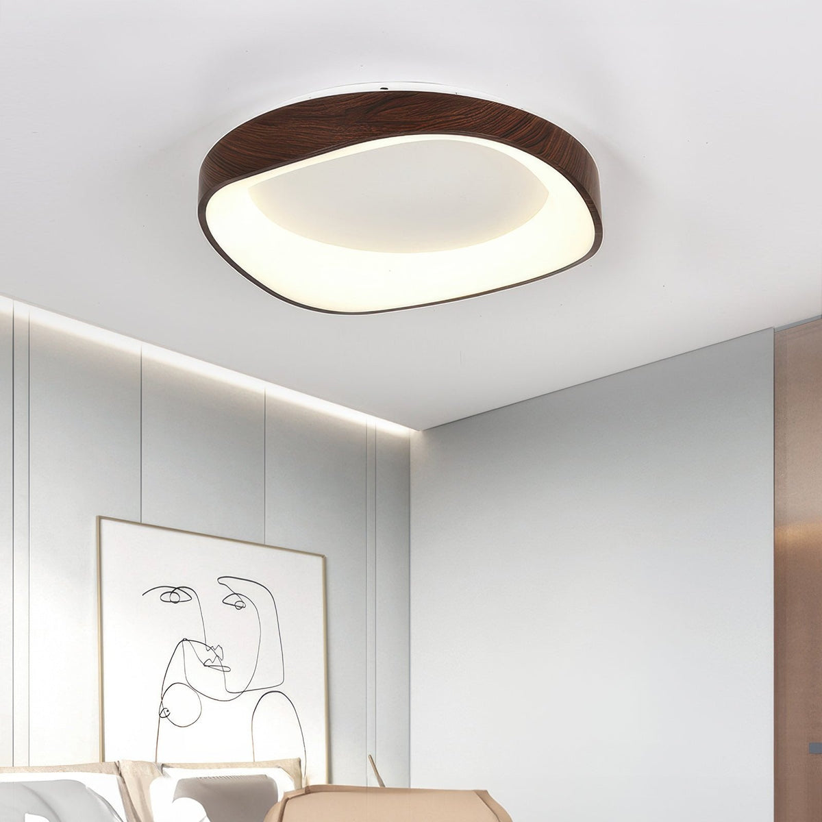 Wood Grain Ceiling Light – Nordic Flush Mount