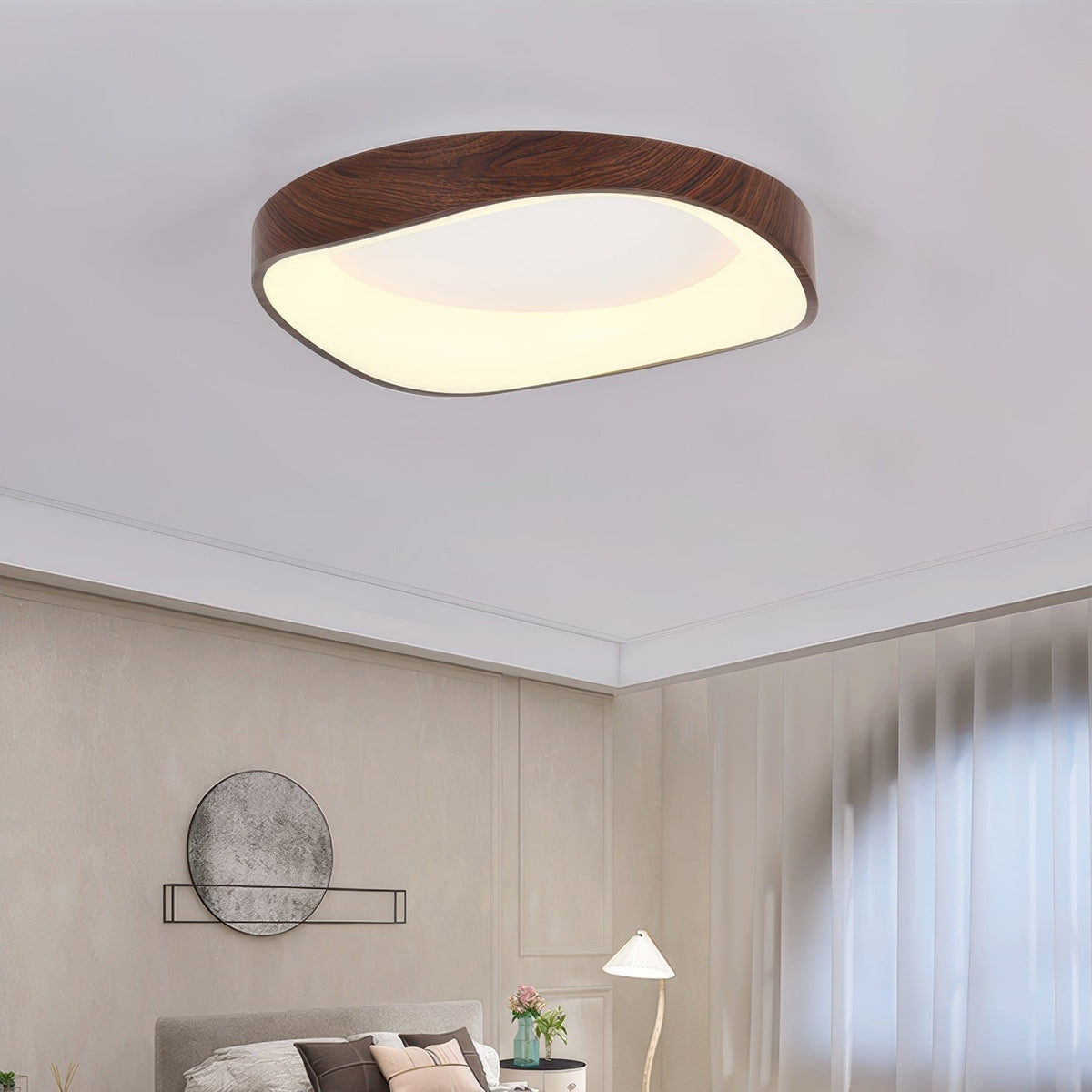 Wood Grain Ceiling Light – Nordic Flush Mount