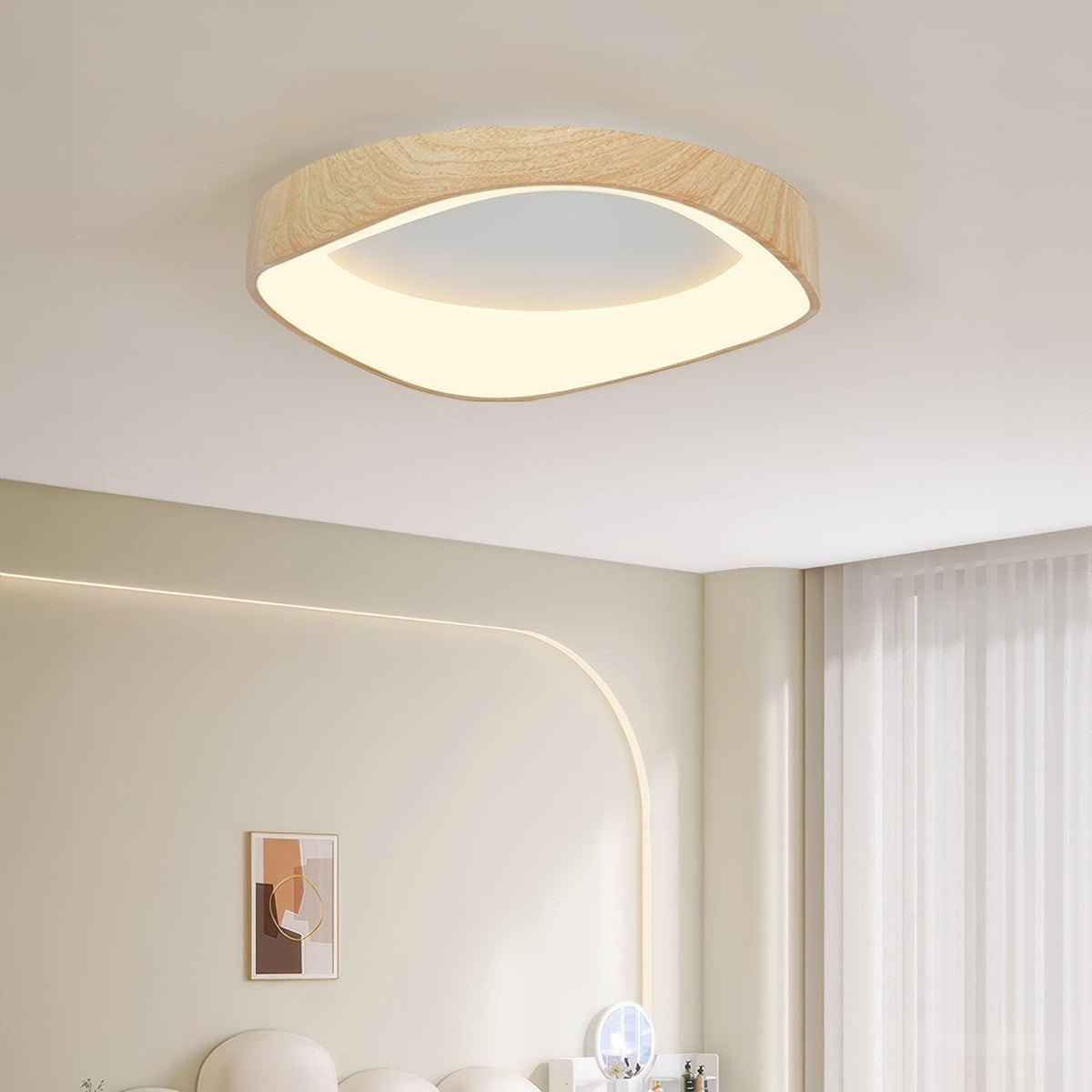 Wood Grain Ceiling Light – Nordic Flush Mount