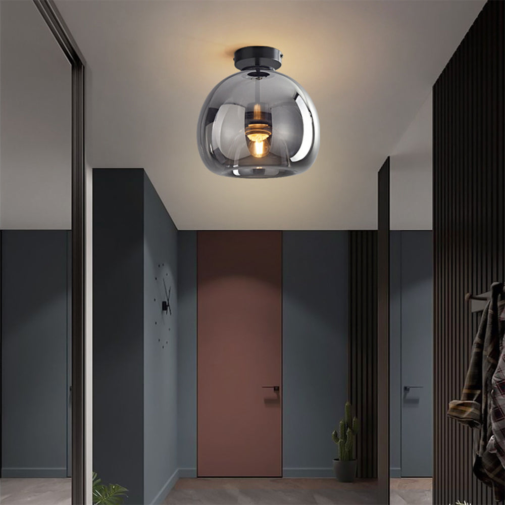 Bubble Glass Ceiling Light – Retro Amber Pendant