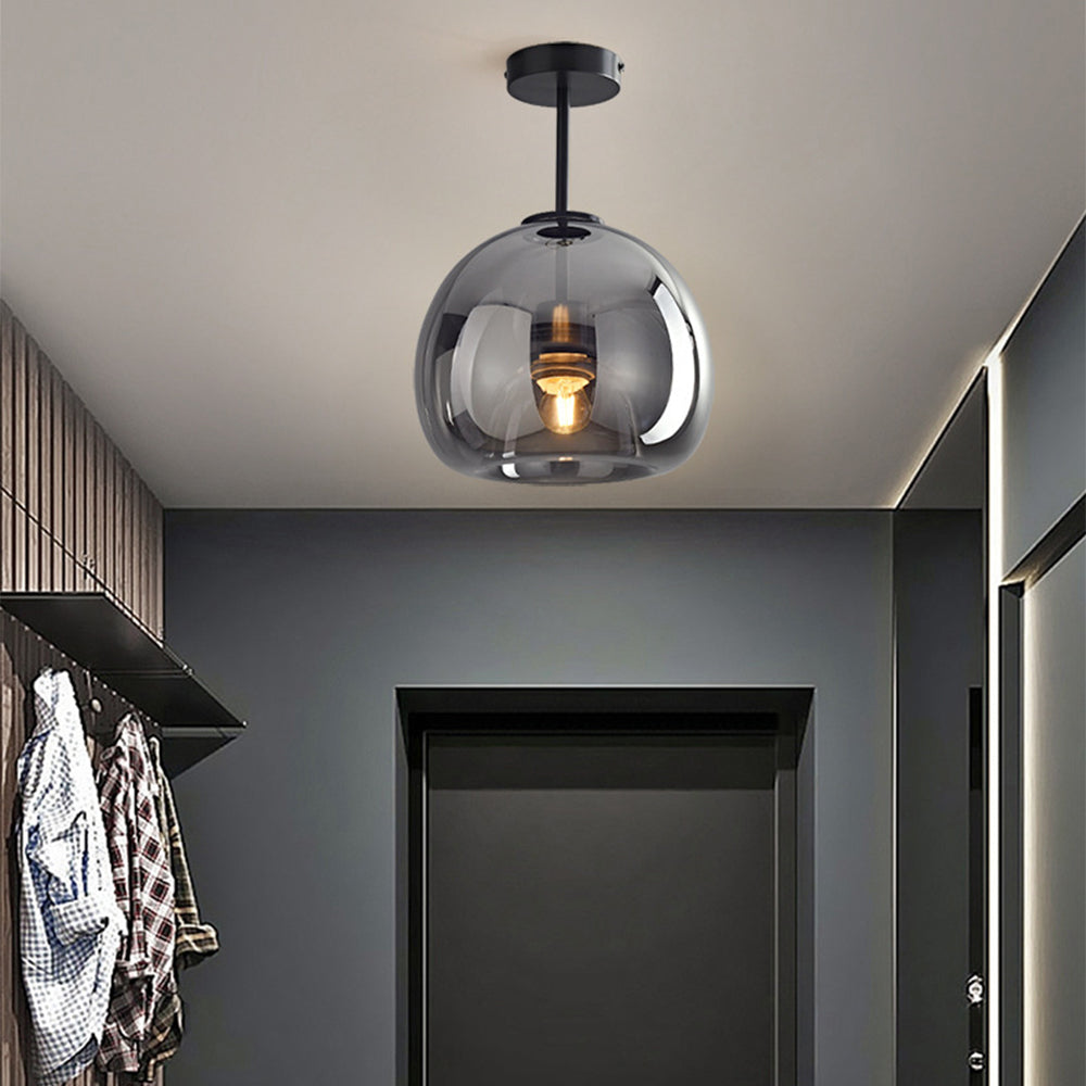 Bubble Glass Ceiling Light – Retro Amber Pendant