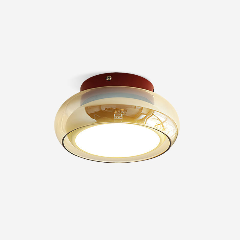 Glass Ceiling Light – Retro Flush Mount LED Fixture