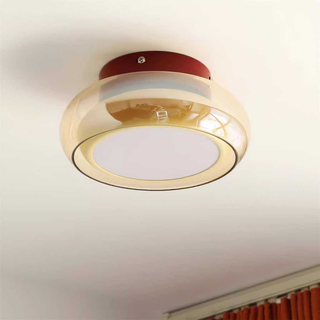 Glass Ceiling Light – Retro Flush Mount LED Fixture