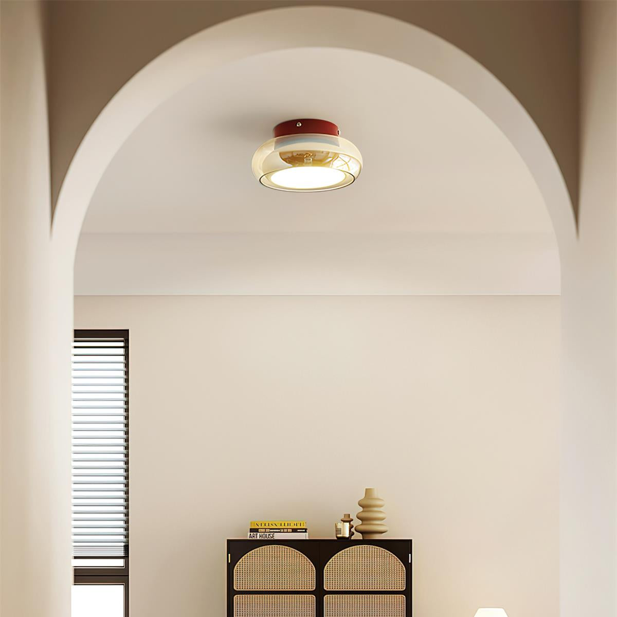 Glass Ceiling Light – Retro Flush Mount LED Fixture