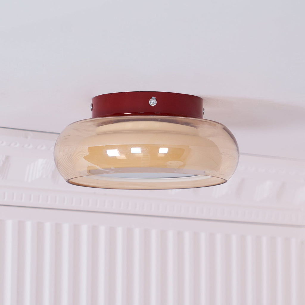 Glass Ceiling Light – Retro Flush Mount LED Fixture