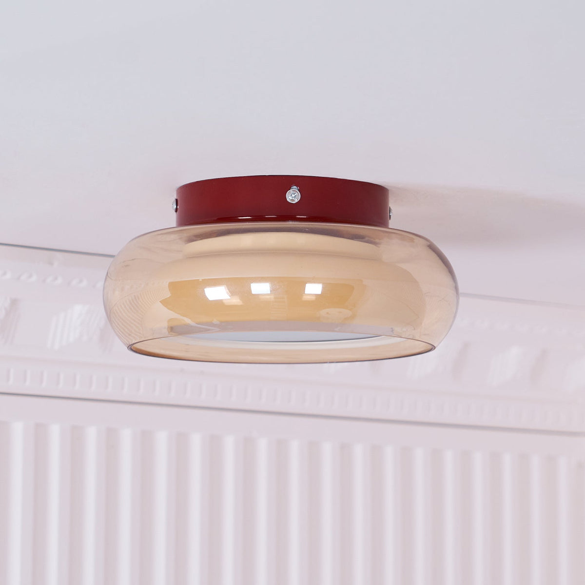 Glass Ceiling Light – Retro Flush Mount LED Fixture