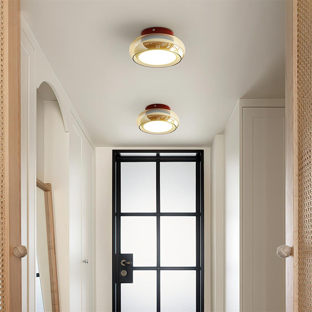 Glass Ceiling Light – Retro Flush Mount LED Fixture