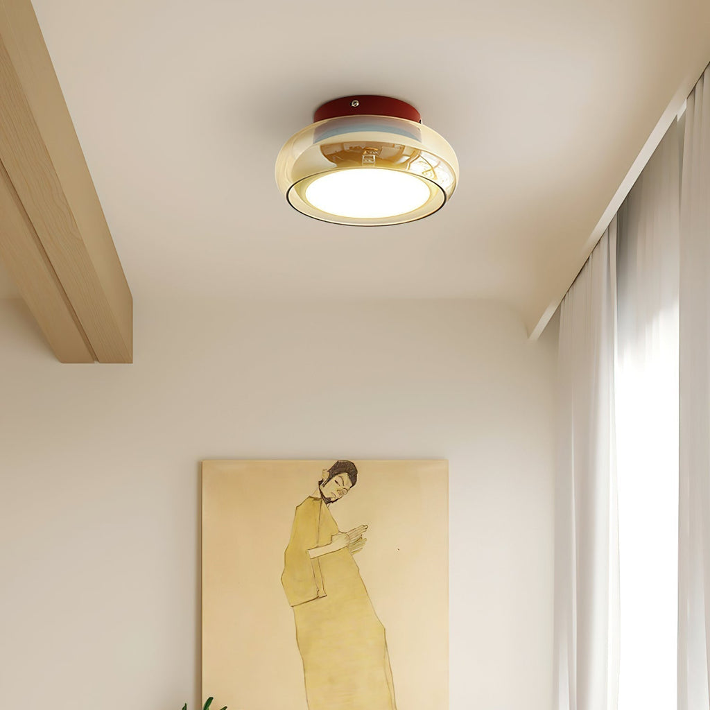 Glass Ceiling Light – Retro Flush Mount LED Fixture
