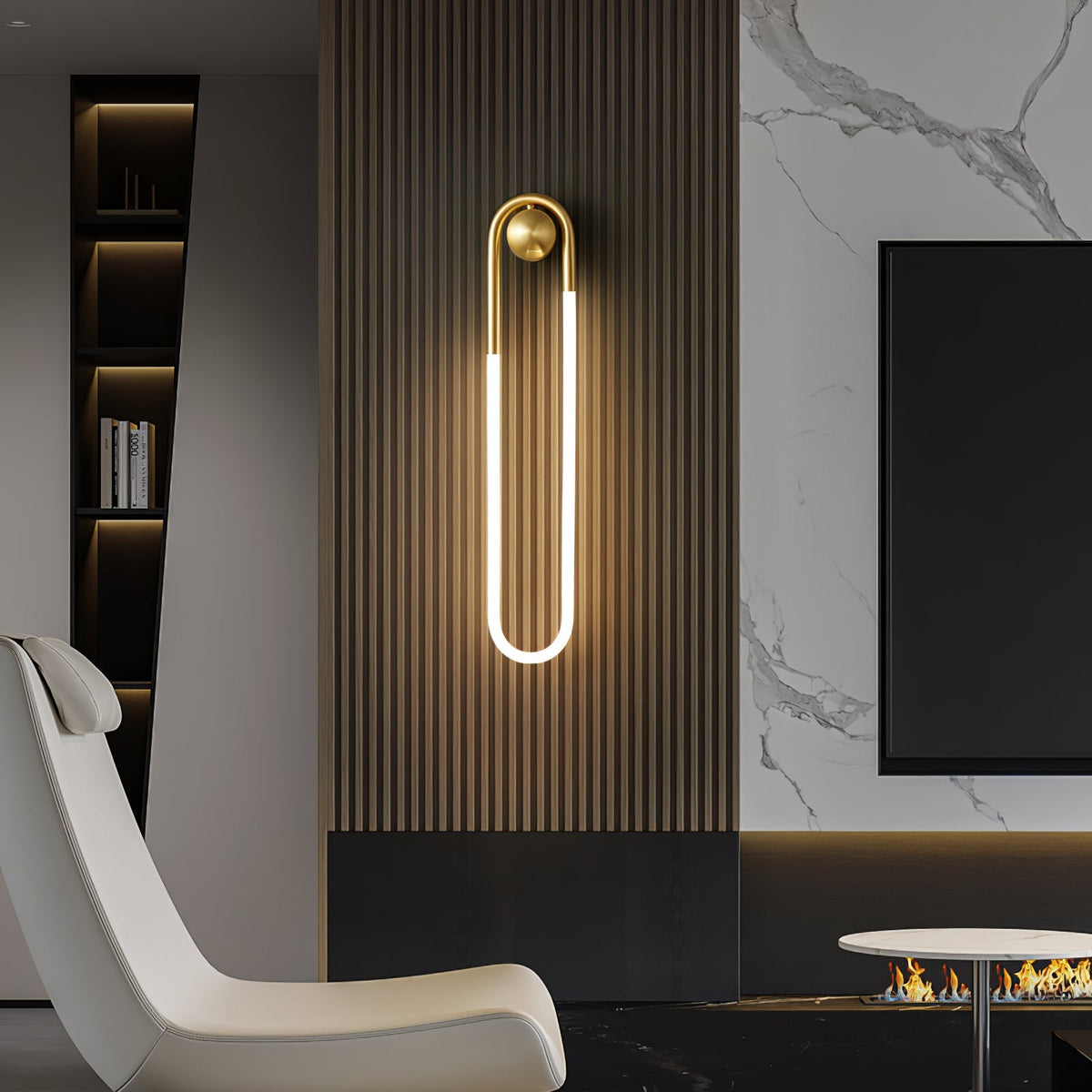 LED Wall Light – Brass & Black Minimalist Sconce