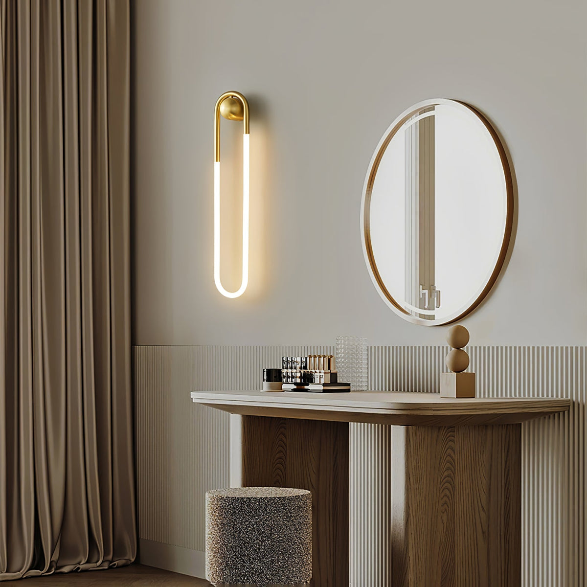 LED Wall Light – Brass & Black Minimalist Sconce