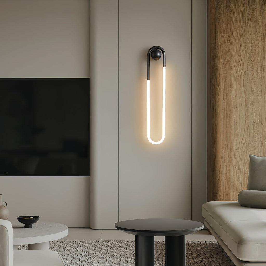 LED Wall Light – Brass & Black Minimalist Sconce