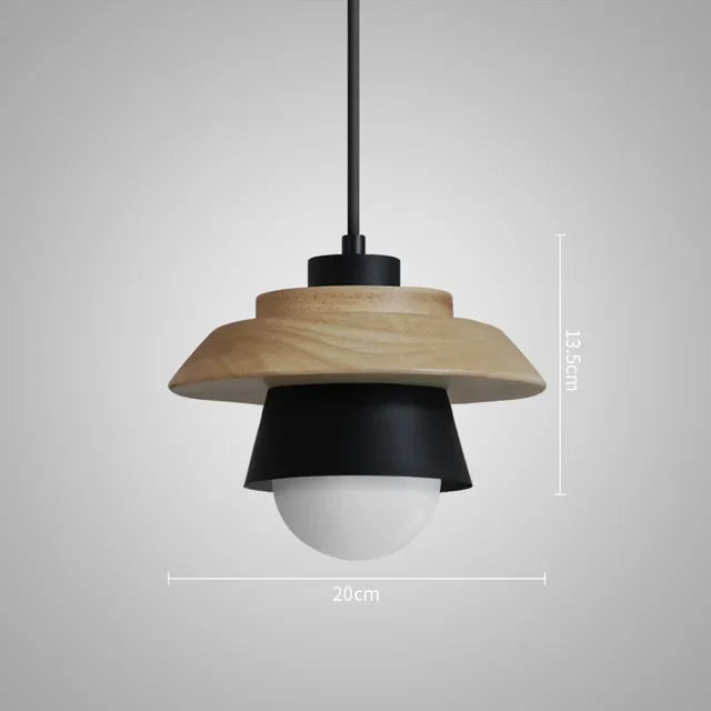 Wood Pendant Light – Colourful Macaron Hanging Lamp