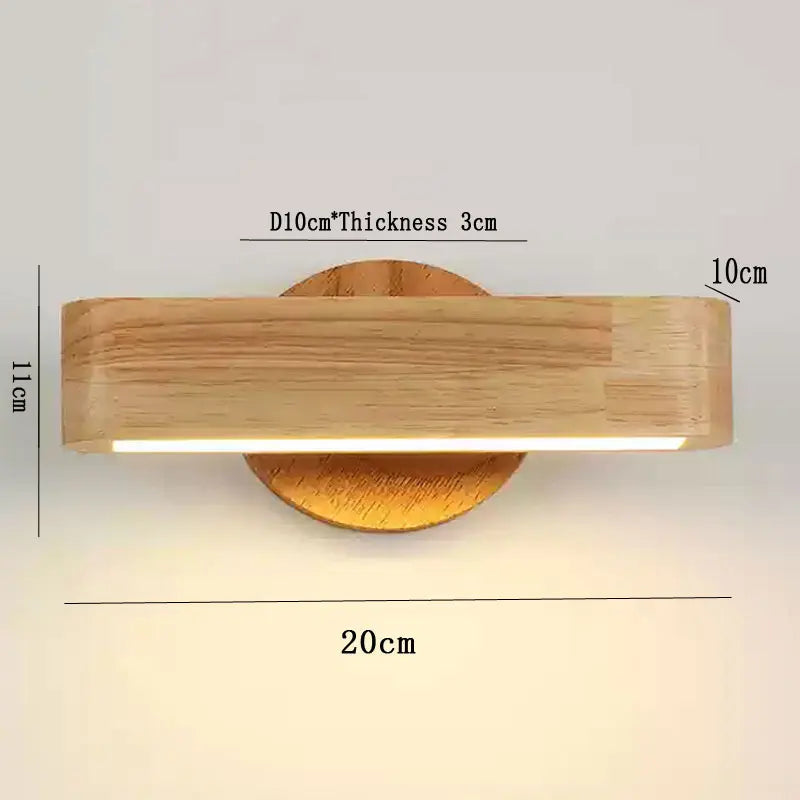 Rotating Wall Lamp – Japanese Wood & Aluminium Sconce