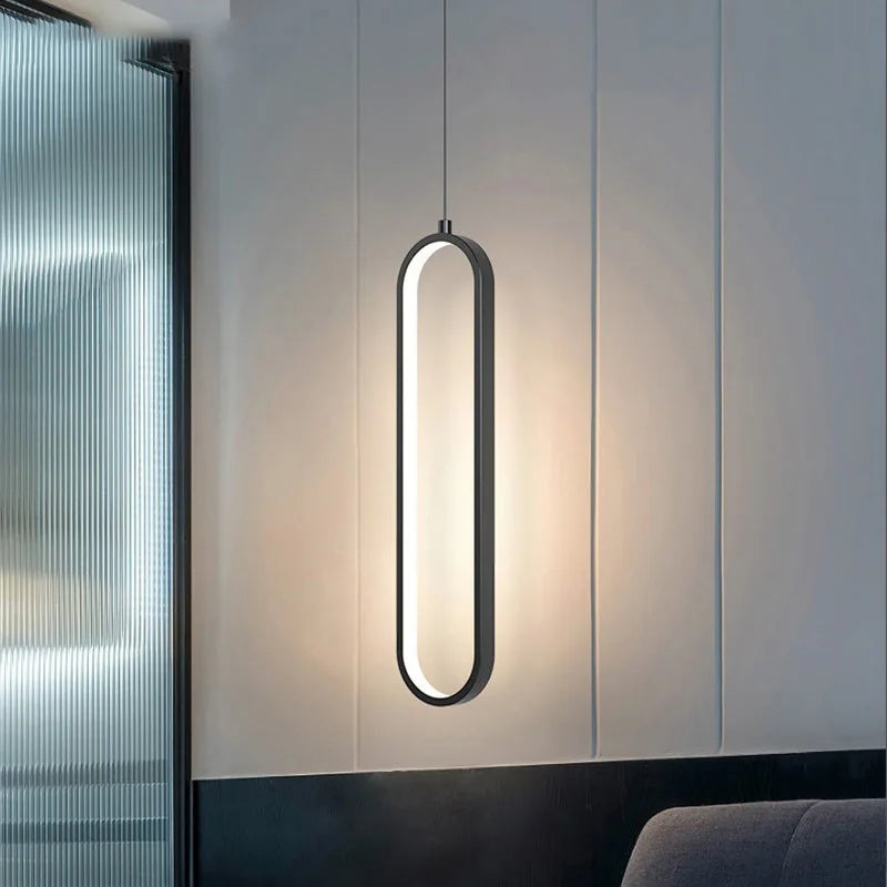 LED Pendant Light – Gold & Black Minimalist Hanging Lamp