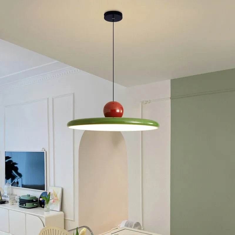 Saucer Pendant Light – Cream Nordic LED Ceiling Lamp