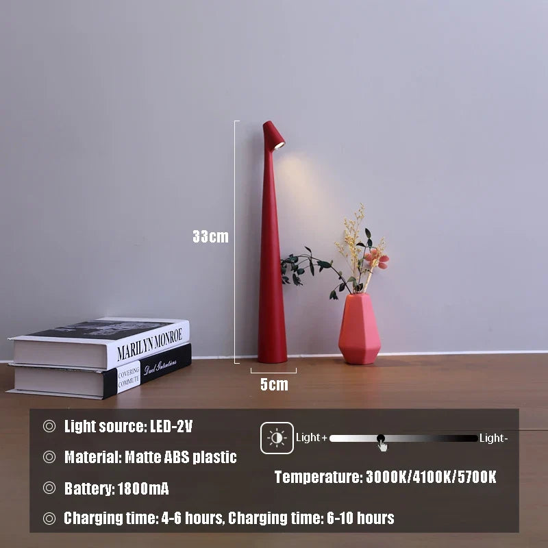 LED Table Lamp – Rechargeable Touch Dimmable Bedside Light