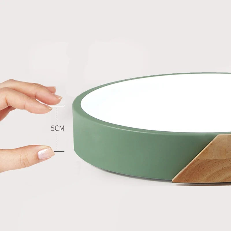 LED Ceiling Light – Nordic Wooden Flush Mount