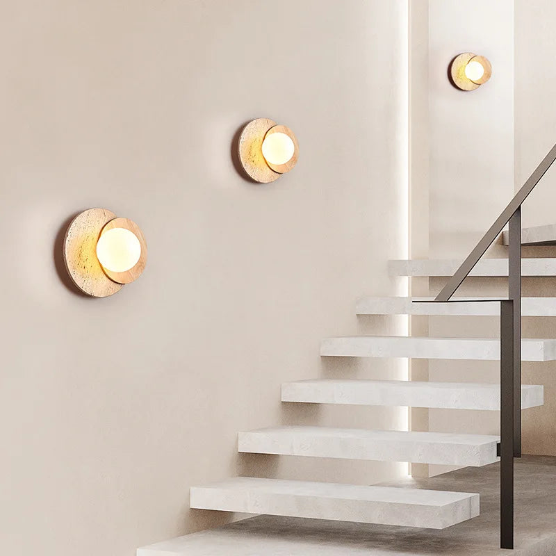 Stone Wall Lamp – Wabi-Sabi Textured Sconce