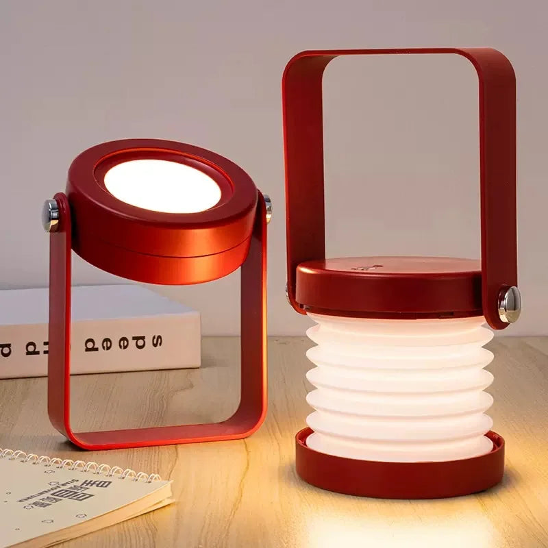 Portable LED Lantern – Folding Rechargeable Wood Table Lamp