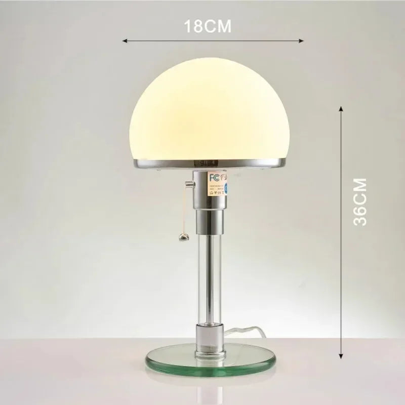 Bauhaus Table Lamp – Designer Glass Bedside Light