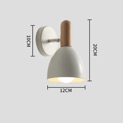 Wooden Wall Lamp – Adjustable Nordic Bedside Light