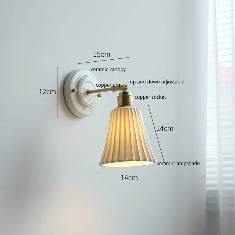 Ceramic Wall Lamp – Cream Vintage Sconce