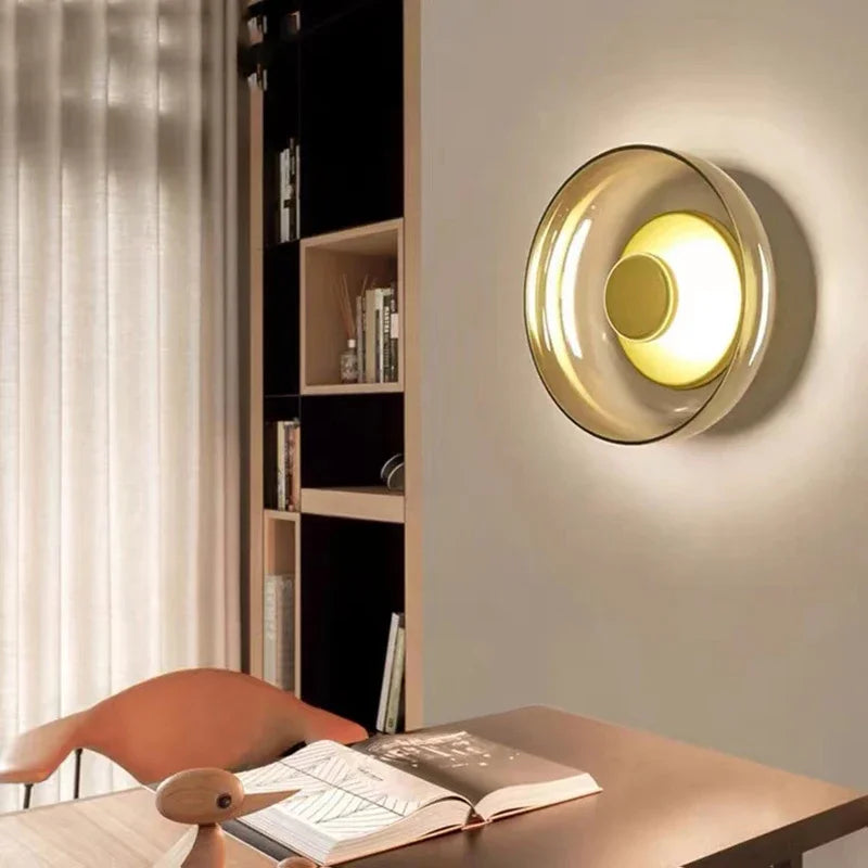 Glass LED Wall Sconce – Round Decorative Light