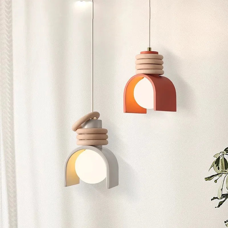 Wabi-Sabi Pendant Light – Japanese Resin Hanging Lamp