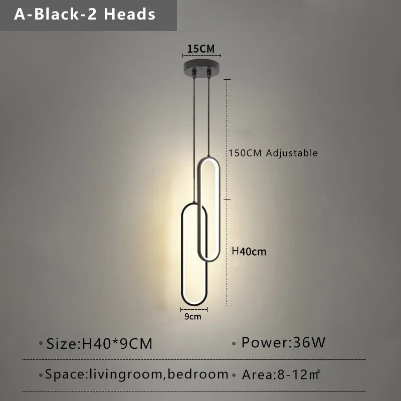 LED Pendant Light – Gold & Black Minimalist Hanging Lamp