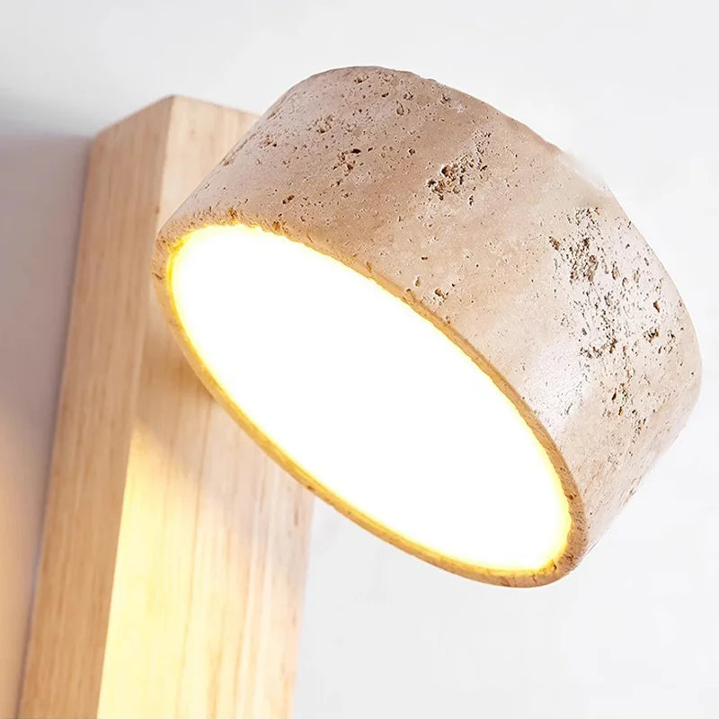 Wabi-Sabi Wall Lamp – Headboard Sconce with Pull Switch