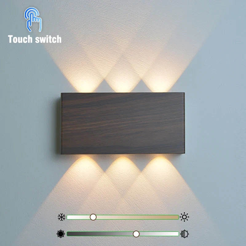 Rechargeable Wall Lamp – Wood-Grain Cordless Sconce