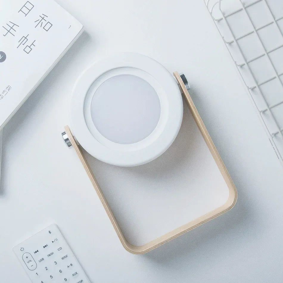 Portable LED Lantern – Folding Rechargeable Wood Table Lamp