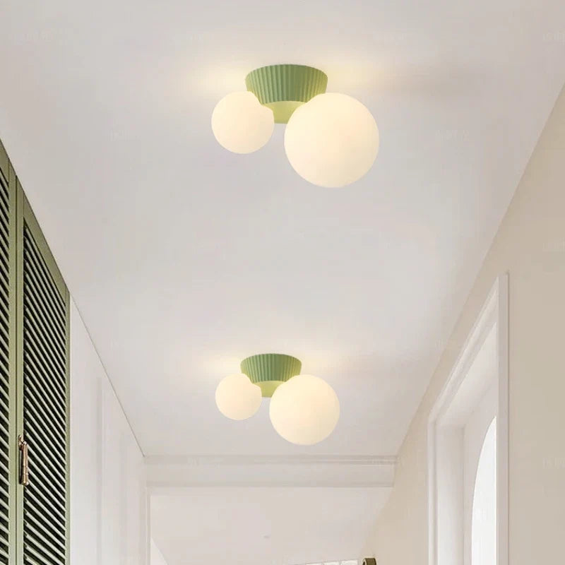 Double Globe Ceiling Light – French Modern Fixture