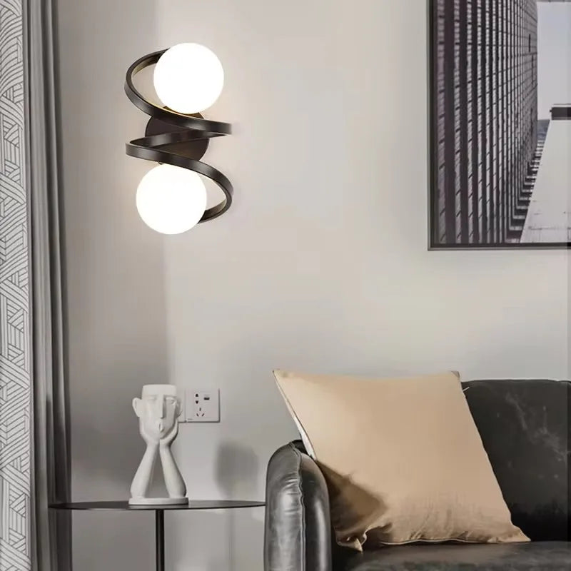 Dual Globe LED Wall Light – Modern Metal Sconce