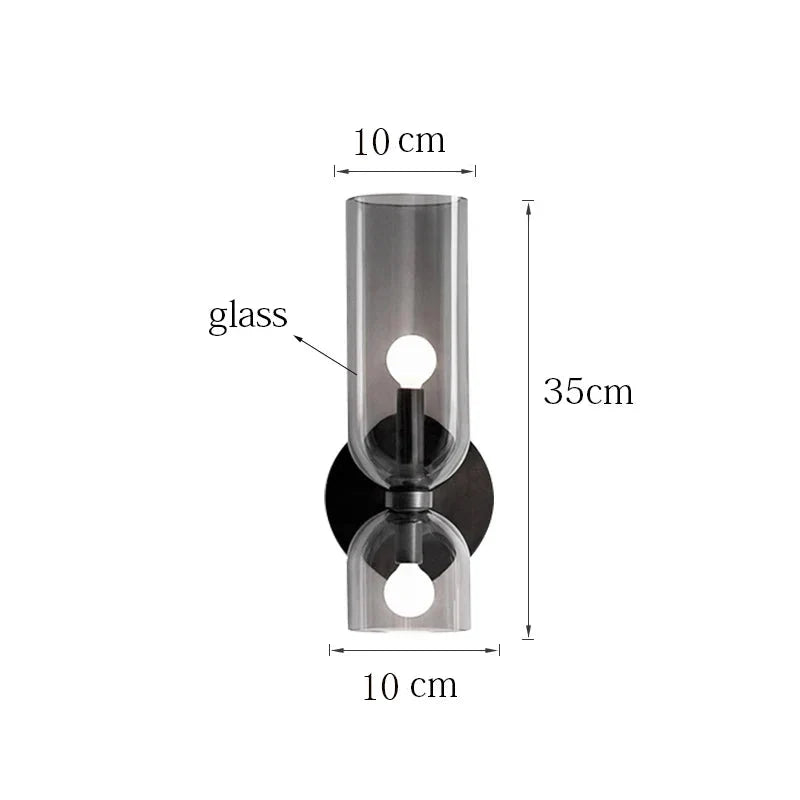 Glass Wall Lamp – Smoked Tube Sconce