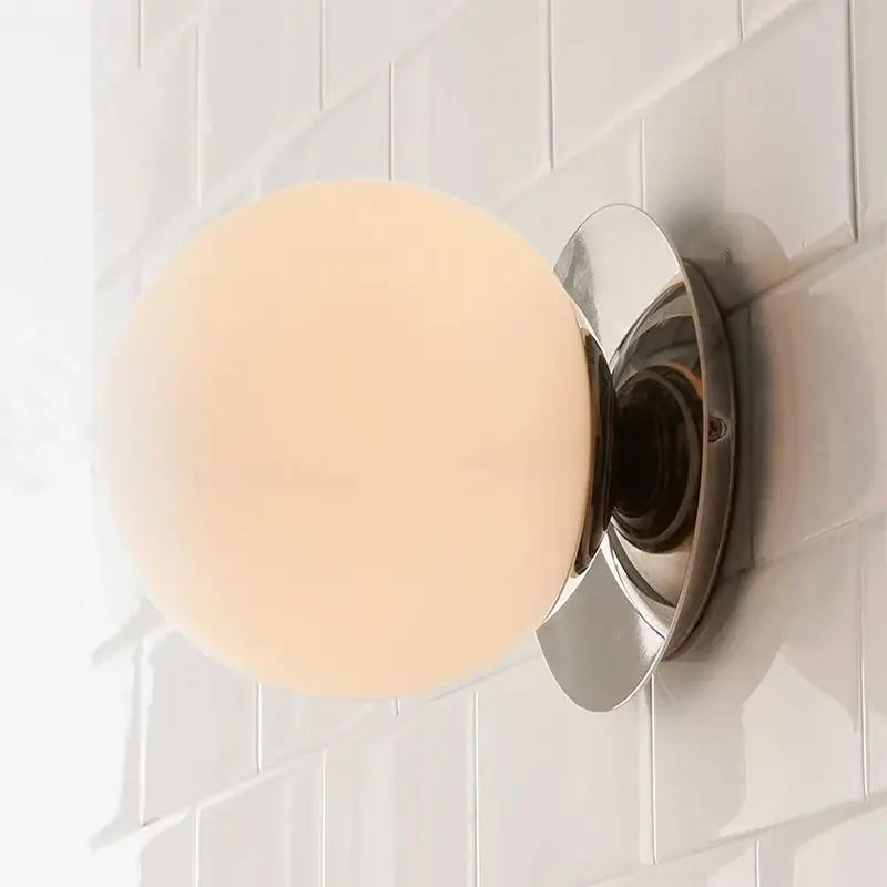 Globe Glass Wall Lamp – Bathroom & Bedroom Sconce