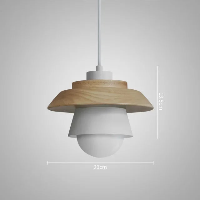 Wood Pendant Light – Colourful Macaron Hanging Lamp