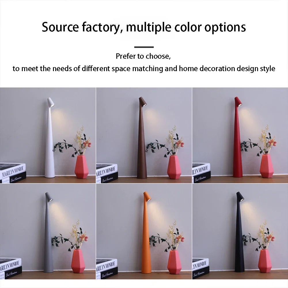 LED Table Lamp – Rechargeable Touch Dimmable Bedside Light