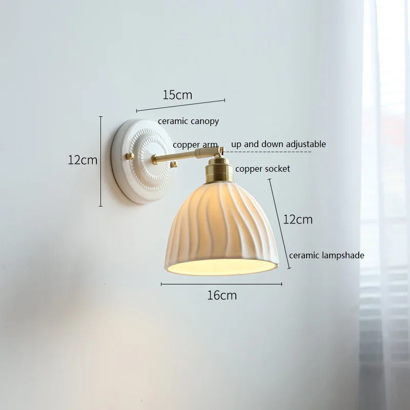Ceramic Wall Lamp – Cream Vintage Sconce