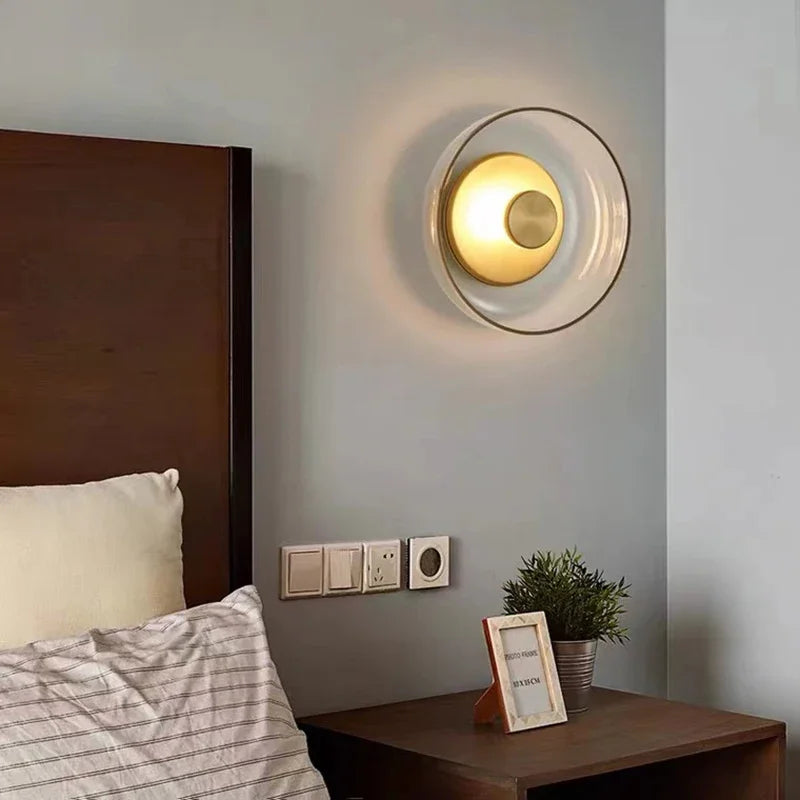Glass LED Wall Sconce – Round Decorative Light