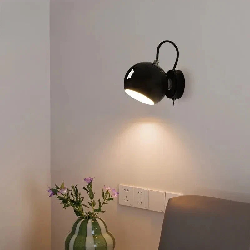 Cream Wall Lamp – Adjustable Nordic Dome Sconce